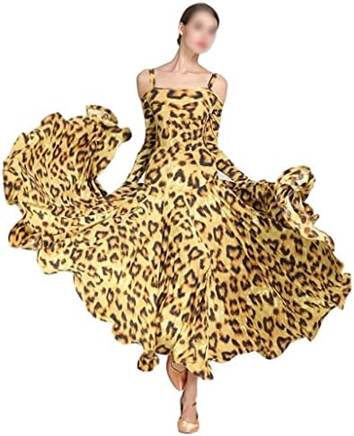 JKUYWX Женствена рокля за латино танци с дълъг ръкав, Женствена рокля за изказвания, латинска америка Танцови облекла (Цвят: D, размер: XXL Код)