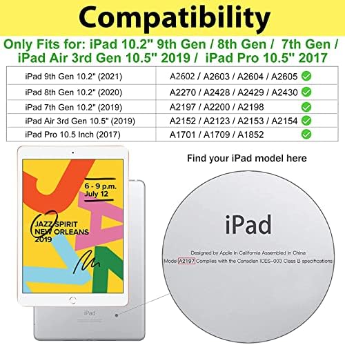 Калъф ProCase за iPad 9-то поколение / Калъф за iPad 8 / Калъф за iPad 7 за деца, калъф за iPad 10.2 2021 2020 2019 / Калъф за iPad Air 10.5 /iPad Pro 10.5 за деца, Лек Удароустойчив калъф с сгъваща се дръж?