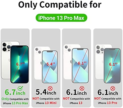 USLAI за iPhone 13 Pro Max калъф-портфейл за телефона [изключителна изработка] [RFID заключване] Висококачествен кожен флип калъф за iPhone 13 Pro Max, черен