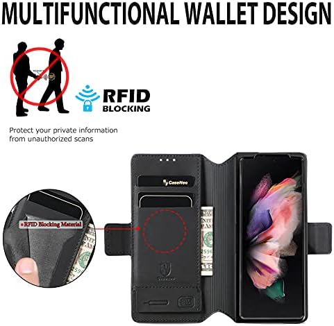 за Samsung Galaxy Z Fold 4 Калъф, Чанта-Портфейл от изкуствена кожа Защитен Калъф За телефон, Отделение за магнитни карти, Джоб-титуляр [RFID Lock], Калъф с многоцветни рисунки за Sa