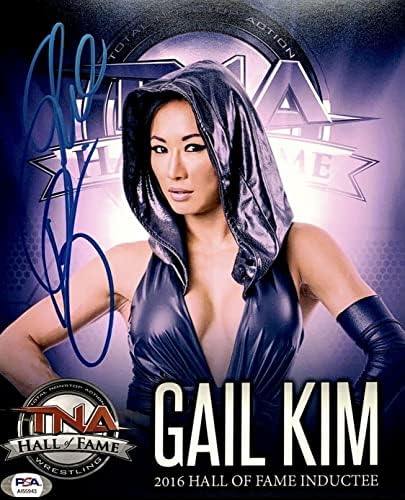 Гейл Ким, Дива в WWE, TNA Impact, Подписа Снимка 8x10 на PSA AI55943 - Рестлинг-Снимки С автографи