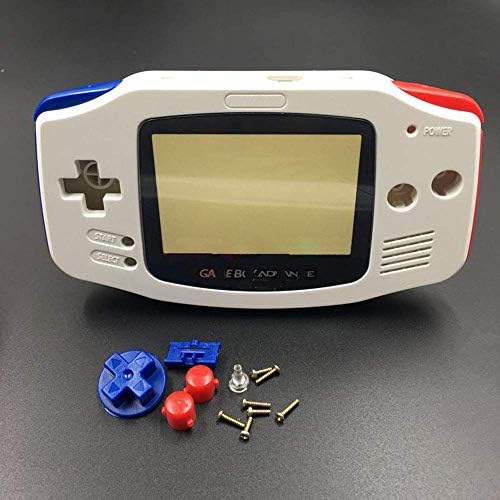 Комплект Бутони за Смяна на капака на корпуса с пълен корпус на контролера на Nintendo Gameboy Advance GBA (синьо-червено)