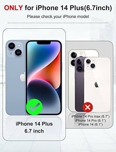 Калъф ICARERFAMILY за iPhone 14 Plus (6,7 инча), една Чанта-портфейл за iPhone 14 Plus, [RFID Заключване] от