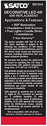 Satco S21314/06 4-Ваттные led лампи E26, 4000 До, живот 15000 часа, С регулируема яркост, 6 бр.