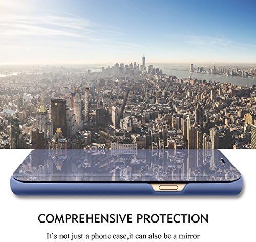 Съвместимост с Samsung Galaxy S22 5G Калъф Flip Кожен Калъф Прозрачно Огледало за обратно виждане устойчив на