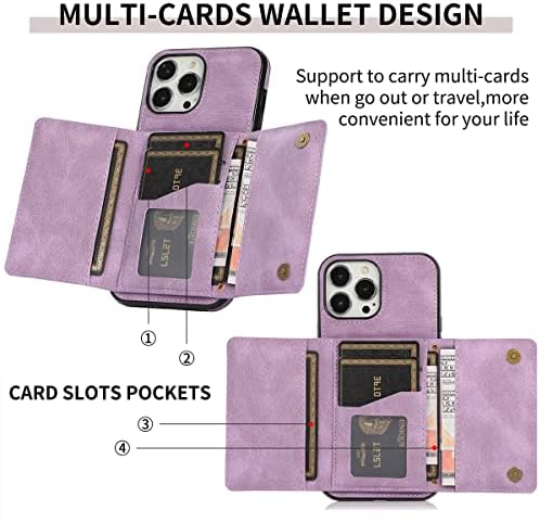 Дизайн NKECXKJ за iPhone 14 Pro, една Чанта-портфейл със Защитно фолио от Закалено Стъкло, Слот за Притежателя на Кредитна карта, Калъфи за телефон, Стойка, устойчив на удари ?