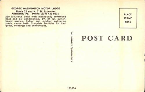 George Washington Motor Lodge - Маршрут 22 и разширяване на N. 7 St., ПЕНСИЛВАНИЯ, Оригиналната Реколта Картичка