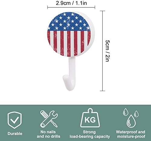Ретро Американски Флаг 10 Бр. Пластмасова Кука Прекрасно на Стената Куки Кука за Ключове за Дома на Кухненските Врати