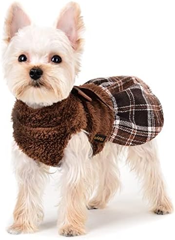 Рокля за кучета за Малки Кученца, Зимата рокля-пуловер за Кученца, рокля за кучета, Козината на домашни любимци в студено време, Облекло, Клетчатая Сватбената пола с