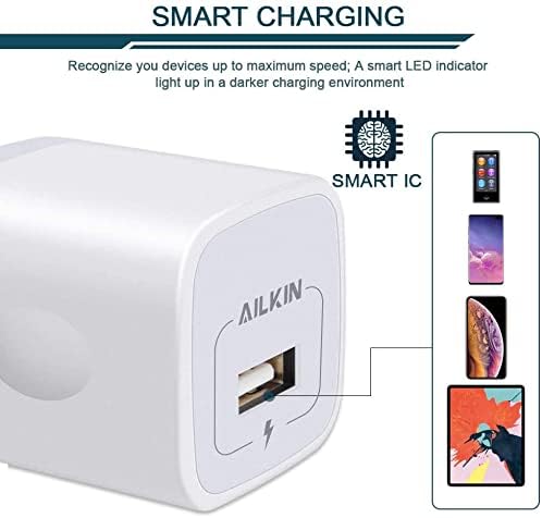 USB Зарядно устройство, Блок Стена зарядно устройство за iPhone, AILKIN 3 pack Однопортовый захранващ Адаптер