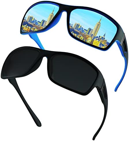VisionGlobal 2 Чифта Поляризирани очила, за мъже и жени, Класически Квадратни слънчеви очила ретро нюанси, UV400