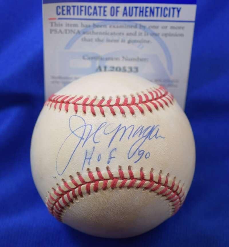 Джо Морган КОПИТО 90 PSA ДНК Coa Автограф на Националната лийг Бейзбол с Автограф - Бейзболни топки с автографи