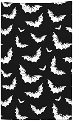 SKT T1 Плажна Кърпа от Микрофибър в готически стил Прилеп, Забавни прилепи за Хелоуин, Готическата Ретро, Черно-Бели