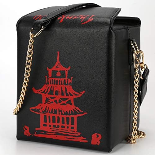 Чанта през рамо с принтом във формата на кула Ondeam, Дамски Чанти-тоут от изкуствена кожа в китайски стил