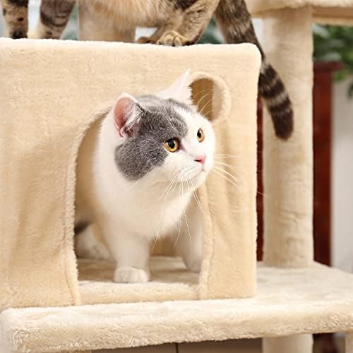Когтеточка за котки и Котенков Дърво с Играчка мишка Легло на най-високо ниво за Отдих Драскотини Сезал за игри