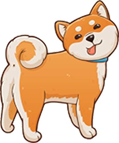 Скъпа Очарователна, Мила Нахальная мультяшная vinyl стикер с изображение на кученцето Kawai Shiba-Ин (на височина