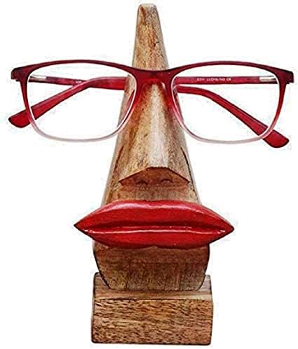 Дървен Държач за Очила с Червени Устни Поставка за Показване на Точки, Тенис на Държач За Очила, Оптични Аксесоари-Ръчно