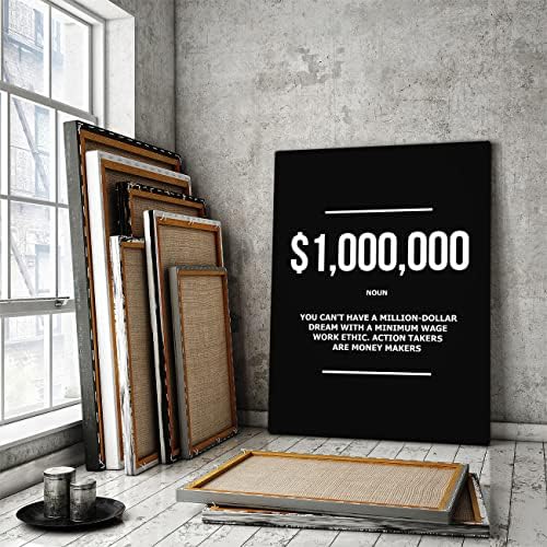 Монтиране на изкуството на стойност от 1 милион долара, Мотивационен Офис Декор, Принт на платно Милионер, Именен