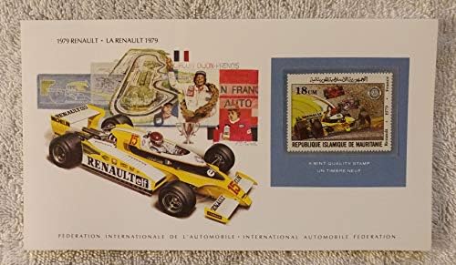 1979 Renault - Пощенска марка (Мавритания, 1982) и на художествени пана Големите автомобили на света - Мента