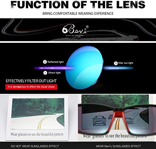 Bevi Поляризирани Спортни Слънчеви Очила за Мъже и Жени TR90 В Квадратна Рамка, Гъвкави и Силни Слънчеви Очила
