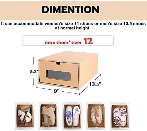 Кутия за обувки DEPILA, 12 Опаковки Непромокаеми Картонени Штабелируемых Контейнери За Съхранение, Органайзер