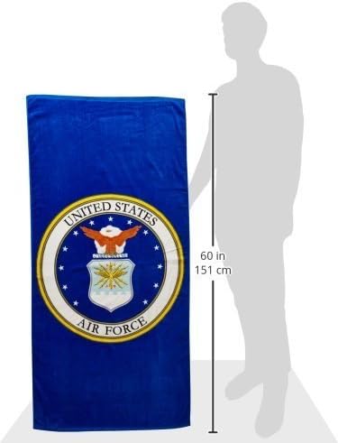 Голяма плажна Кърпа с печат на Министерството на военно-въздушните сили на САЩ 30 x 60 см - Официално лиценз