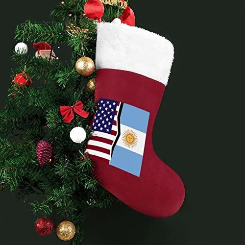 Коледни Чорапи с американски и аржентинските си Флага, Чанта за Коледни Чорапи, Домашен, Семеен Коледен Декор