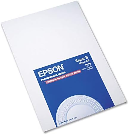 Фото Хартия Epson Premium, 10,4 Мил, 13 X 19, Лъскава Бяла, 20 бр / опаковане.