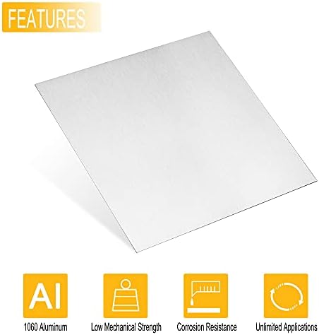 алуминиев лист uxcell, алуминиева плоча с дебелина 300 mm x 300 mm x 0,6 мм 1060