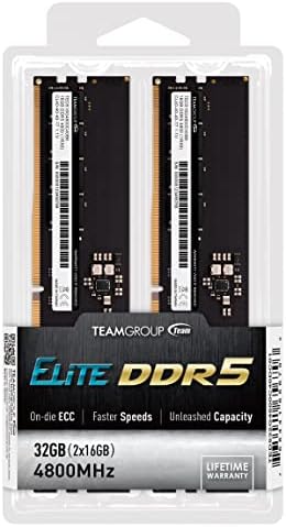 TEAMGROUP Elite DDR5 32GB Kit (2x16GB) 4800 Mhz (PC5-38400) CL40, Без ECC, Без буфериране 1.1 V UDIMM 288 Pin
