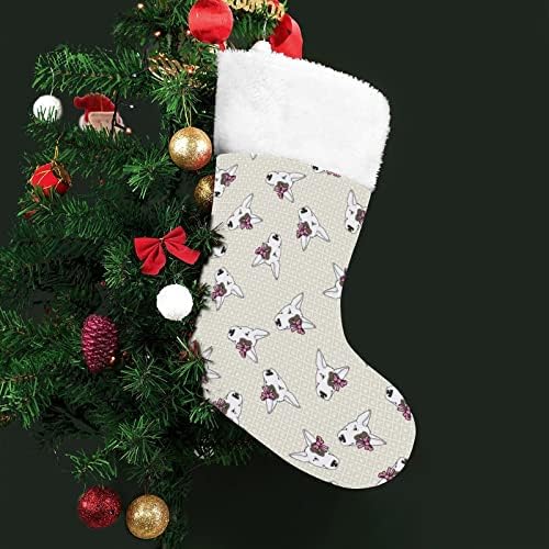 Сладък Териер Куче На Муцуната Коледен Отглеждане Окачени Чорапи С Принтом Коледно Дърво Украса За Камината