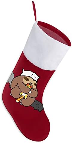 Ленивец Обича Котки Коледен Отглеждане Окачени Чорапи С Принтом Коледно Дърво Украса За Камината