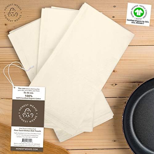 Комплекти кухненски кърпи за ръце и съдове от органичен памук HONEST WEAVE DESI, сертифицирани за брашно