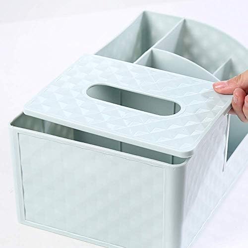 AERVEAL Пластмасова Кутия За Съхранение на Козметични Кърпички Настолен Органайзер Кутия за Домашния Офис Син