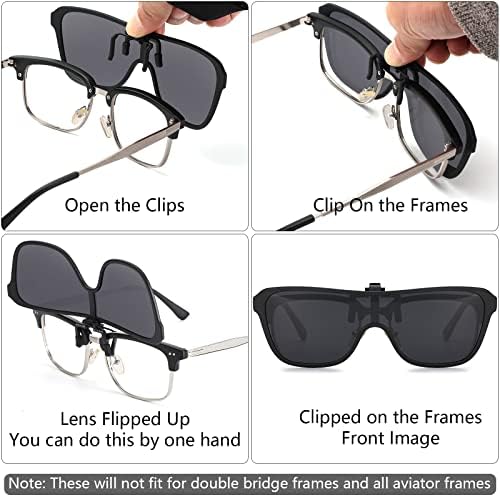 Слънчеви очила CAXMAN Clip On за Мъже С Поляризация Над Очилата си с Рецепта, Готин Стил, едно Парче Дизайн,