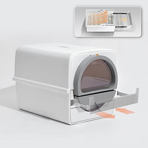 Неэлектрический Автоматична Кутия за котешки тоалетни Pullnscoop, Самопочистващ, Просторен Кутия за котешки