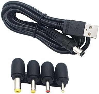 XINYUWIN USB Type A конектор 5.5 mm x 2,1 мм, кабел за захранване 5 vdc с 4 конектори, съвместими с вашия преносим