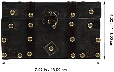 Ipetboom Багажника на Пиратския Сандък Със Съкровища Скоростна Реколта Дървена Кутия За Съхранение на дребни