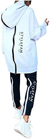 Модерен Женски комплект от две части, Всекидневни спортен костюм, Градинска Спортни Облекла за бягане, Блузи