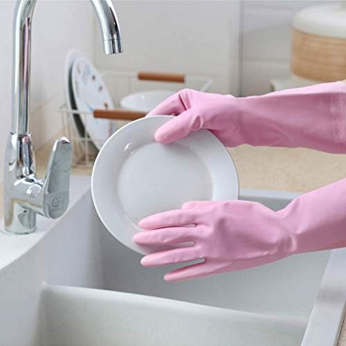 Ръкавици за почистване на дома HSL - 2 чифта многократно кухненски ръкавици за миене на съдове, без латекс,