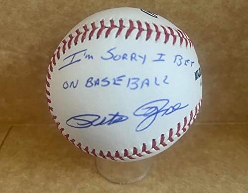 Пийт Роуз, Извинявай, сложих На Бейзбол С Автограф M. l. Baseball Jsa Af50445 - Бейзболни Топки С Автографи
