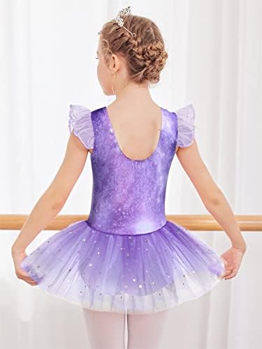 Zaclotre/Балетное Трика С Къдри По Ръкавите За Малки Момичета, Блестящи Рокли-Опаковки За Танци