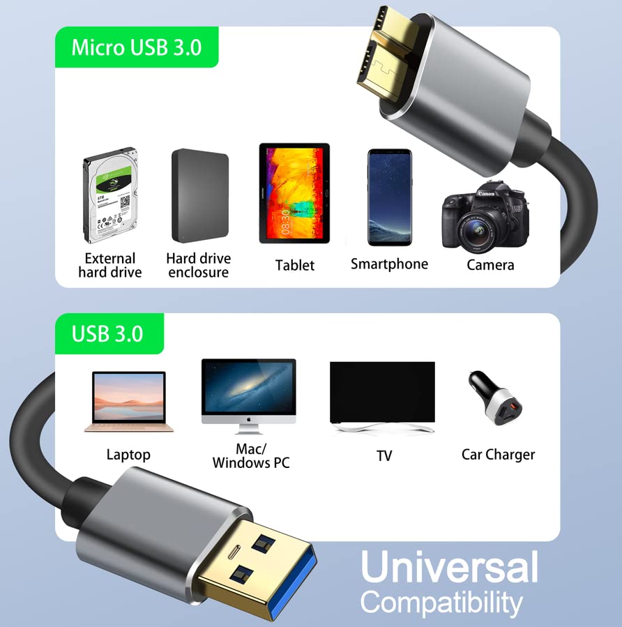 Кабел Micro-B конектор USB 3.0 A до веригата синхронизация Micro USB 3.0, кабели за пренос на данни, Съвместим