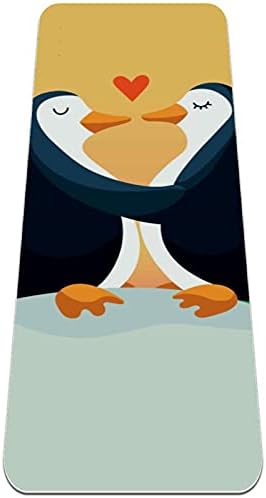 Дебел нескользящий постелката за йога и фитнес 1/4 с принтом Такива двойки във формата на Пингвин за практикуване