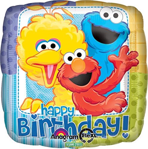 Опаковка Балони от фолио за рождения Ден на Международни улица Сезам с Анаграммой, Многоцветен