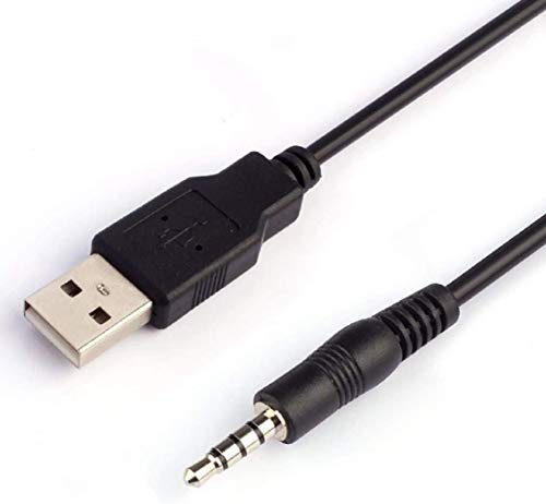 3,5 мм USB Кабел за зарядно устройство, конектор 3.5 мм AUX вход за свързване на аудиоразъема към USB конектора-Кабел-адаптер