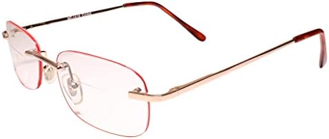 Съвременните Очила За четене със Златен Правоъгълна Бифокальной Леща без Рамки 1.50 Reade