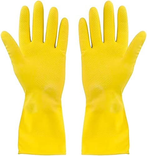 SteadMax 6 Опаковки Жълти Ръкавици за миене на съдове, Професионални Ръкавици за миене на съдове От естествен