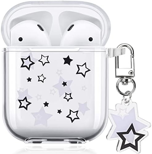 Калъф за AirPod с брелоком под формата на звезди, Красиви Висулки с Шарени Звезди, Прозрачна Мека Защитно покритие,