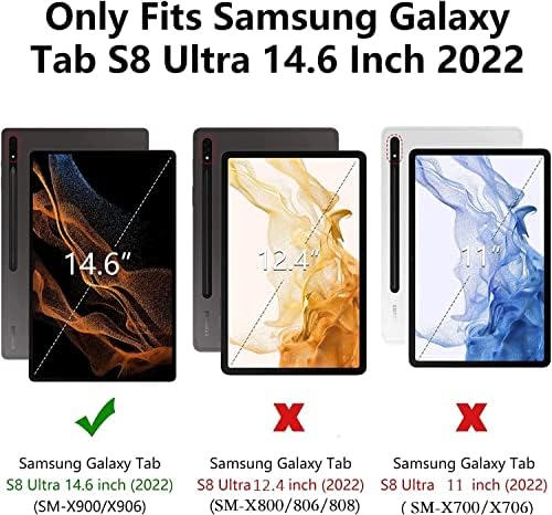 Калъф за Samsung Galaxy Tab S8 Ultra 14,6 см SM-X900/X906 2022, изкуствена Кожа, смарт Флип-поставка, каишка